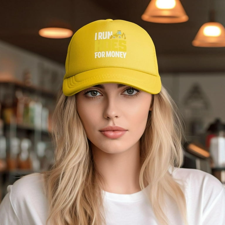I Run Hoes for Money Hat Fashion Mesh Baseball Cap Dad Hats Tennis Sunhat for Men Women Black Walmart