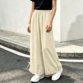 thumbnail image 2 of Lmnyox Wide Leg Pants for Girls Fashion Cute Baggy High Waist Trousers Lightweight Solid Color Workout Pants, 2 of 8