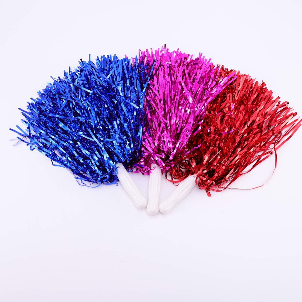 LINLIN 14pcs Cheerleader Pom Poms Metallic Cheerleading Pom Pom Hand Flowers Christmas Party School Sports Meet Dance Ball- Flower Props