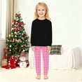 thumbnail image 6 of SUXIAN Christmas Outfit Plaid Two Piece for Boys Family Matching Photo Outfits Cozy Soft Long Sleeve Top and Pants #2_Black 4-5 Years, 6 of 7
