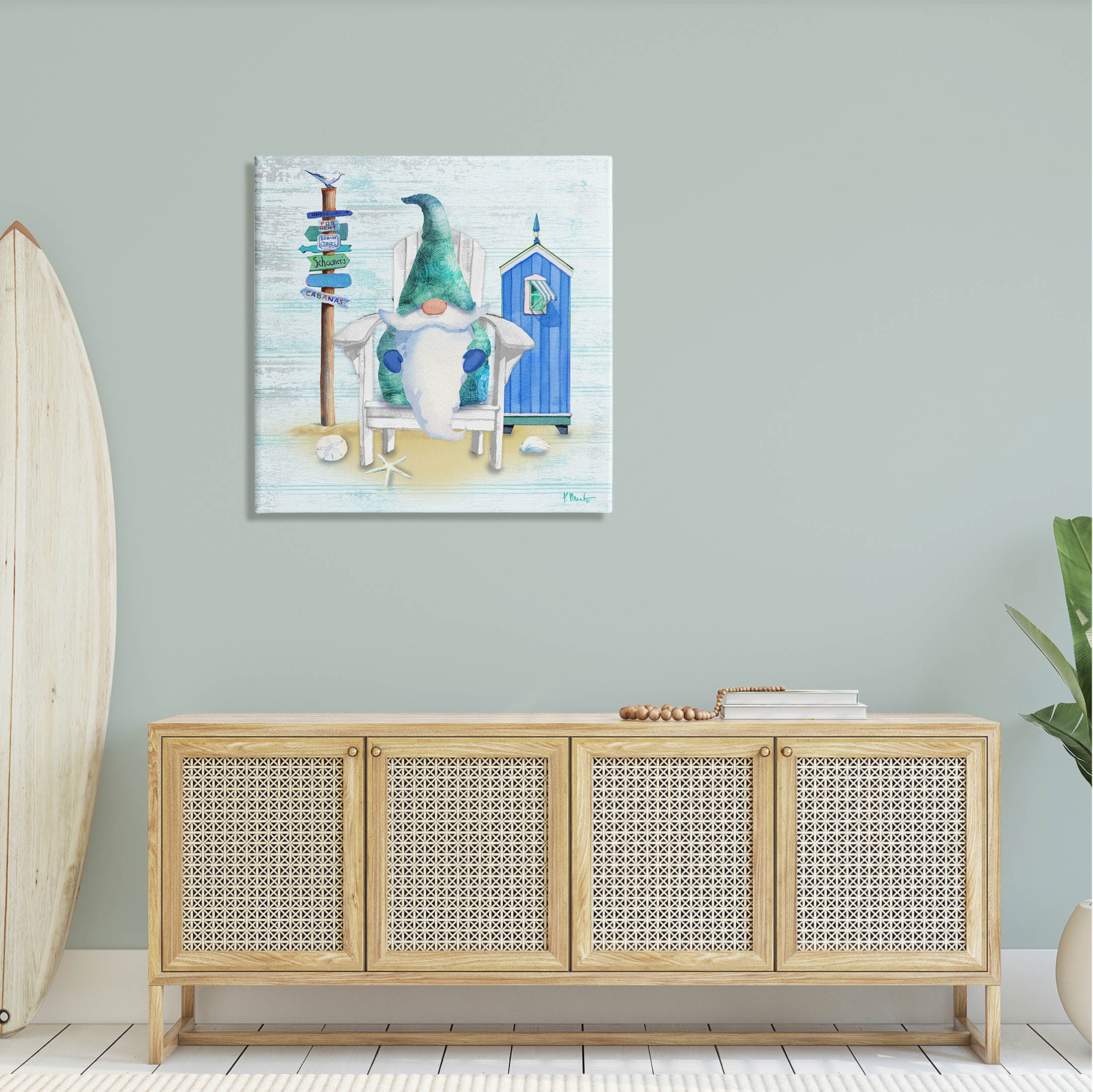 Stupell Industries Coastal Gnome Beach Life Relaxing Graphic Art Gallery Wrapped Canvas Print Wall Art, Design by Paul Brent
