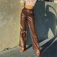 thumbnail image 5 of Pxiakgy Leather for women Women Leather Leggings High Waisted Lined Stretchy Pants Buttom Tights Bronze + L, 5 of 9