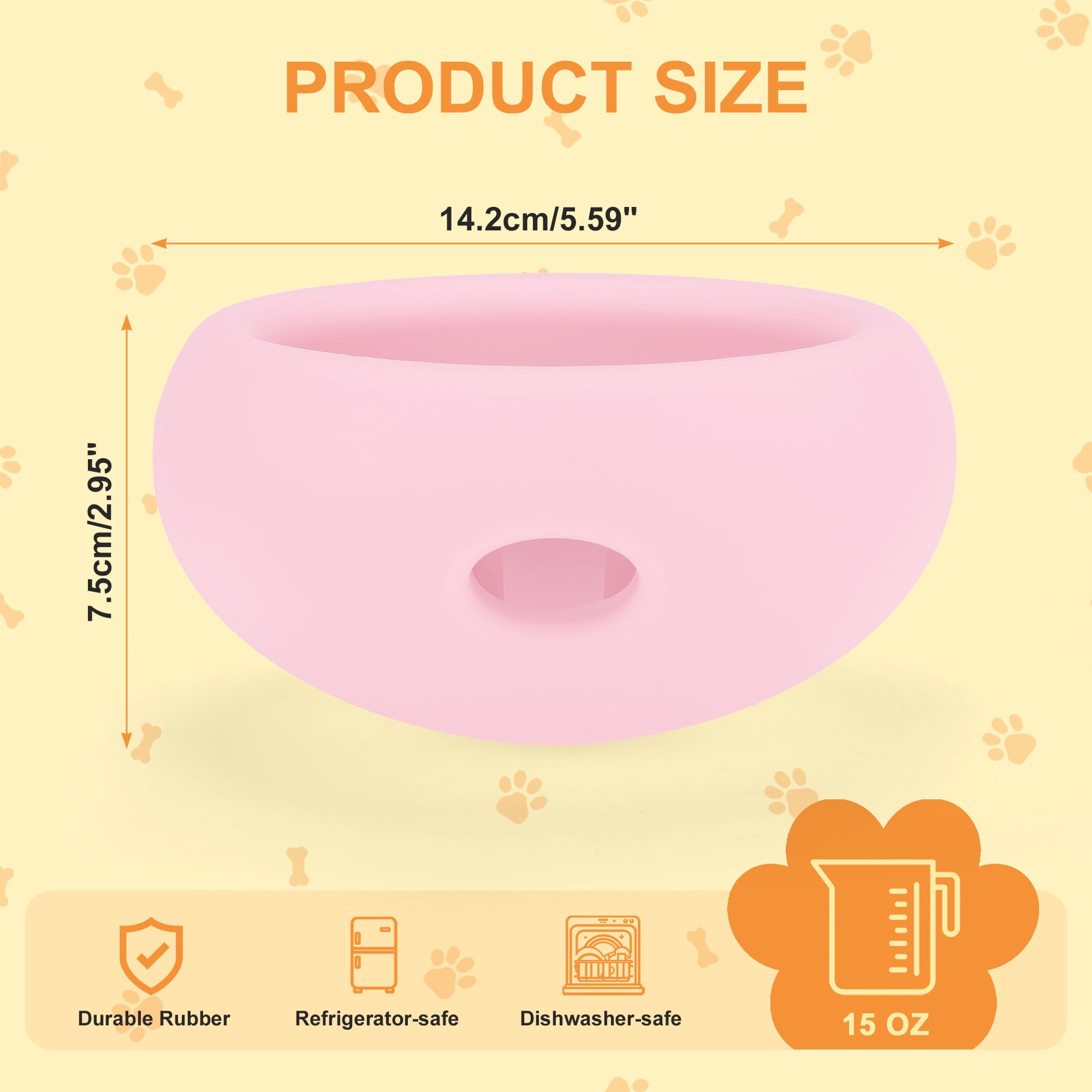 Unique Bargains Dog Enrichment Toys Durable Silicone Interactive Engagement Slow Feeder Dog Bowls Pink