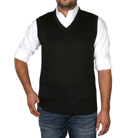 - True Rock Men's Argyle V-Neck Sweater Vest-Royal/Blk/Gray-Small