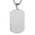 thumbnail image 3 of Placa de identificación para perro de acero inoxidable y titanio con cara brillante, placa militar, placa de identificación de soldado de EE. UU., colgante cuadrado, 3 of 4