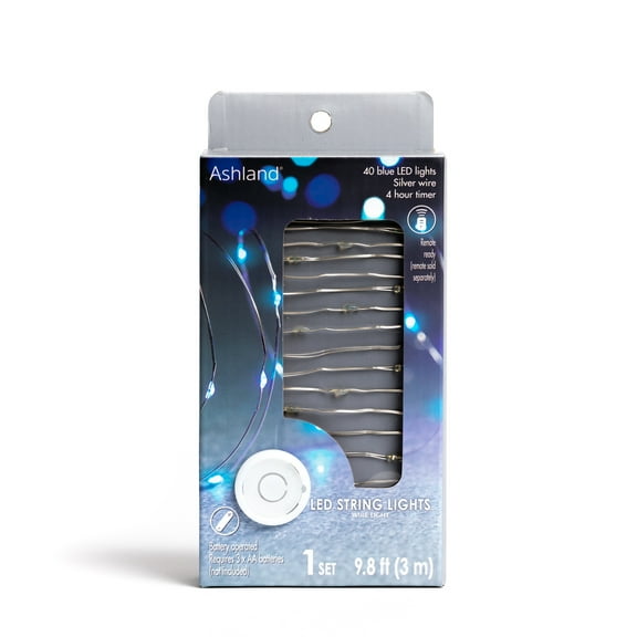 12 Pack: 40ct. Blue Silver Wire LED String Lights by Ashland