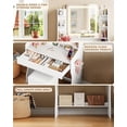 thumbnail image 6 of White Vanity Set with Mirror and Lights, Akaber Makeup Vanity Desk with Chair, Charging Station, Vanity for Women, 6 of 9