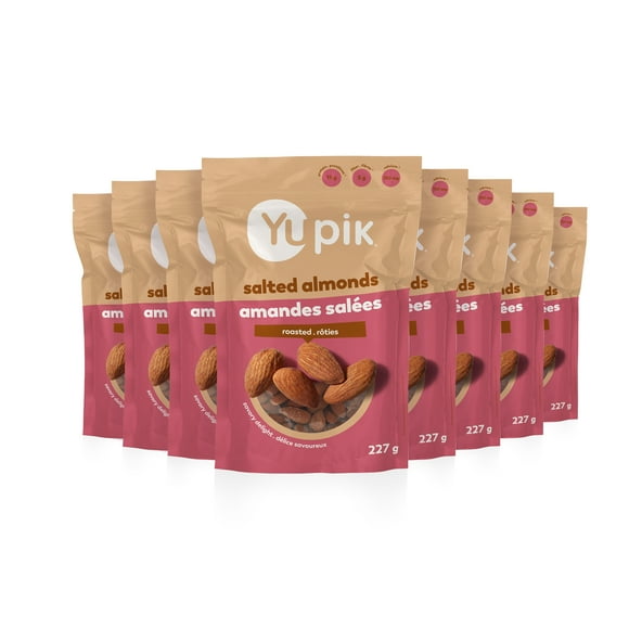Yupik Roasted Salted Almonds, Gluten-Free, Kosher, High-Quality Crunchy Savory Snacks, Roasted Almonds with Sea Salt, Protein Nuts, 8 Count, 227 g