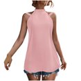 thumbnail image 2 of aidice Flowy Tank Tops for Women Sleeveless High Neck off Shoulder Tanks Loose Summer Fashion Daily Blouses, 2 of 4