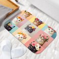thumbnail image 6 of 1pc Cats with Flower Crowns Absorbent Non-Slip Bathroom Thickened Flannel Rug Decor,Soft,Quick Drying,Suitable For Indoor/outdoor Use,Bathrooms,Bedrooms,Kitchens,Terrace,Laundry Rooms,16"x24", 6 of 9