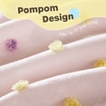 thumbnail image 4 of 4PCS Twin/Twin XL Cotton Jacquard Pom Pom Comforter Set, 4 of 17