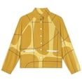 thumbnail image 4 of Jackets for Women Winter Coat Jackets Flannel Stand Collar Jacket(Abstract Mustard Yellow Design Lines,Size:S-4XL), 4 of 7