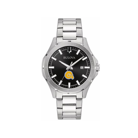 Men's Bulova Black Albany State Golden Rams Stainless Steel Classic Sport Watch