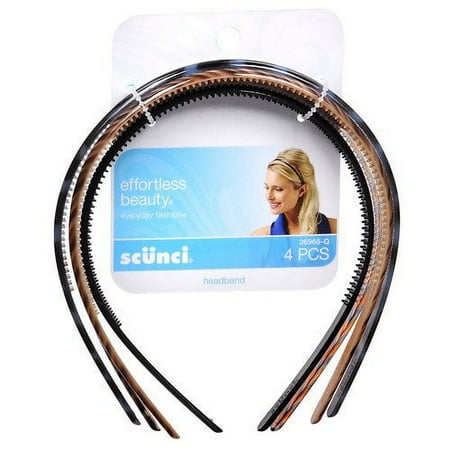 Scunci Effortless Beauty Skinny Plastic Headbands  12-Count