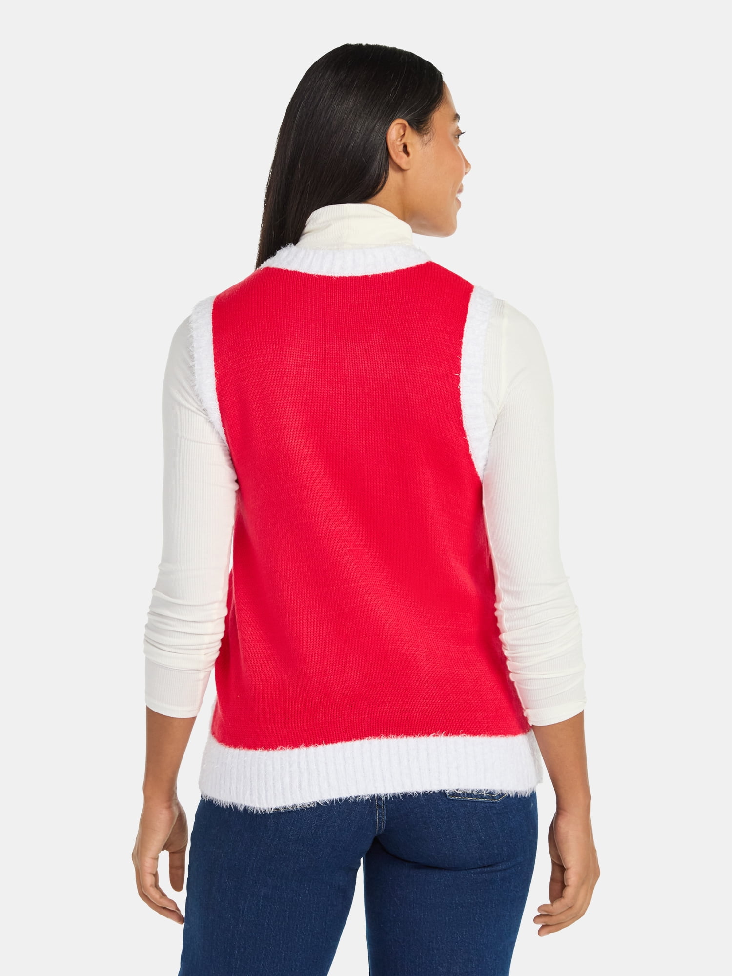 Rudolph the Red-Nosed Reindeer Women's Embellished Christmas Sweater Vest, Sizes XXS-XXL