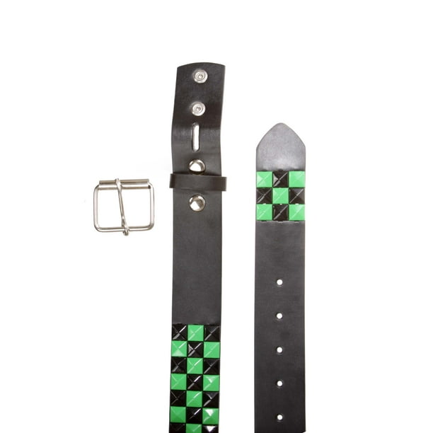 Snap On Punk Rock Black & Green Star Studded Checker Board