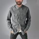 thumbnail image 1 of pstuiky Camisas casuales de manga larga para hombre, Camiseta lisa de manga larga con cuello vuelto para hombre, informal, elegante, cómoda, con bolsillos y botones, con capucha xl, 1 of 6