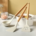 thumbnail image 3 of HomeLife Cooking Spatula Easy to Clean Non-Stick Food Grade Good Grip Hanging Hole Cooking Utensil High Temperature Resistant Wooden Handle Frying Spatula Soup Ladle Kitchen Gadget, 3 of 13