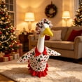 thumbnail image 4 of Cififendec Christmas Porch Goose Outfit, Seasonal Printed Costume for 23" Front Yard Goose Figurine Styling & Holiday Patio Festive Decoration Layout, 4 of 5
