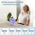 thumbnail image 2 of Desk Fan Rechargeable Portable Fan, 2000mAh 10 Hours Battery Operated Personal Silent Table Fan, 100 Speeds Desktop Fan for Bedroom Home Office Outdoor, Purple, 2 of 10