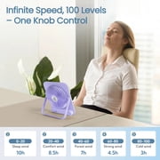 Desk Fan Rechargeable Portable Fan, 2000mAh 10 Hours Battery Operated Personal Silent Table Fan, 100 Speeds Desktop Fan for Bedroom Home Office Outdoor, Purple