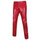 thumbnail image 1 of Sliktaa Pantalones de cuero de pierna recta con forro polar para hombre, 1 of 4