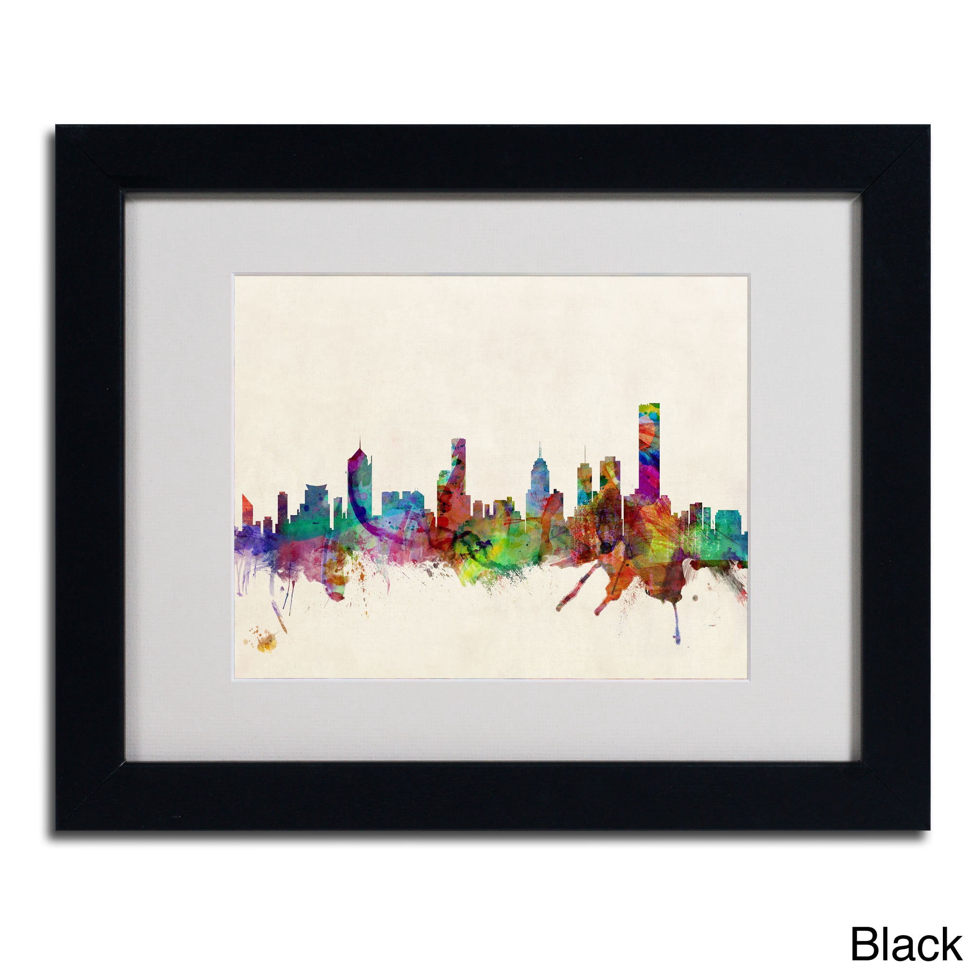 Trademark Fine Art "Melbourne, Canada" Canvas Art by Michael Tompsett, Black Frame
