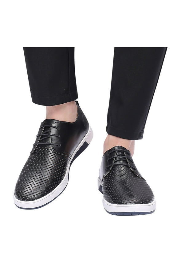 Mens Dress Sneakers Casual Oxfords Shoes Retro Leather Hollow Tuxedo Business Work Derby Shoes