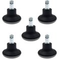 thumbnail image 1 of HSHDLDF 5 Pcs Patins à Cloche de 2 Pouces de Remplacement pour Chaise de Bureau, Roulettes Pivotantes vers Roulettes Fixes et Stationnaires, Patins à Cloche à Profil Court, 1 of 5