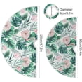 thumbnail image 3 of FMSHPON Flamingo Palm Leaf Xmas Christmas Tree Skirt Stand Mat for Holiday Party Decoration Indoor Outdoor 36 inches, 3 of 6