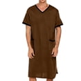 thumbnail image 3 of LONKITO Men's Nightgown Short Sleeve Nightshirts Long Pajama Nightshirt Comfort Lounge Sleep Shirt, 3 of 6