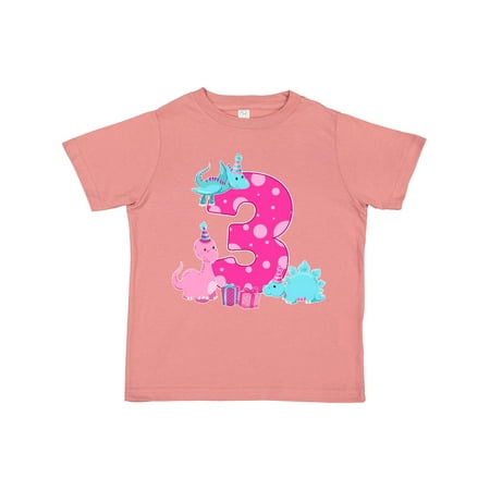 

Inktastic Dinosaur Party-Third Birthday Gift Toddler Toddler Girl T-Shirt