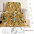 thumbnail image 5 of Yellow Botanical Blanket Soft Cozy Warm Throw Blanket for Couch, Plush Fuzzy Flannel Fleece Blankets for Sofa, Spring Floral Summer Lemon Birds Bed Blankets Lightweight Gifts for Women, 32"x48", 5 of 9