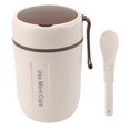thumbnail image 1 of 600ml Insulated Food Jar with Safety Lid and Spoon 304 Stainless Steel Leak-Proof Thermal Soup Cup for Boys and Girls, Beige, 1 of 4