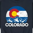 thumbnail image 3 of Instant Message - Retro Colorado Flag Mountains - Men's Crew Neck Fleece Pullover, 3 of 6
