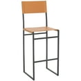 thumbnail image 2 of SAFAVIEH Layne Scandinavian Style Barstool, Cognac/Black (18 in. W x 18 in. D x 43 in. H), 2 of 10