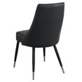 thumbnail image 2 of MidCentury Faux Leather and Metal Dining Chair Set of 2 Vintage Grey and Black, 2 of 6