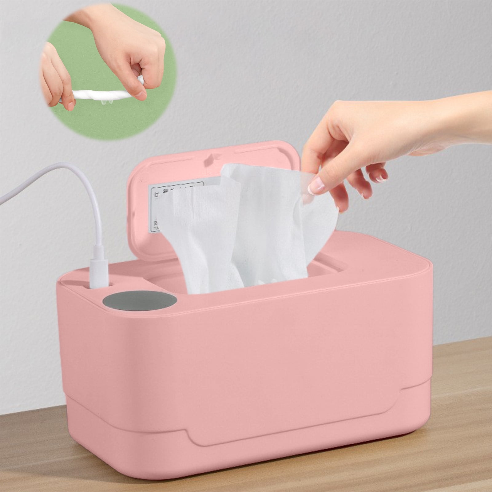 Portable Car Heater with Thermostat - USB-Powered Wipes Warmer for On-the-Go Use, Large Capacity Holds Up to 120 Wipes