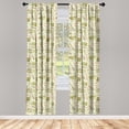 thumbnail image 3 of Ambesonne Jazz Music Curtains, Doodle Equipment, Pair of 28"x95", Blush Khaki and Beige, 3 of 5