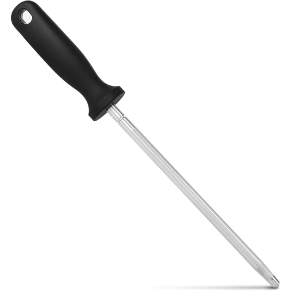 12 Inches Knife Sharpening Steel Rod, High Carbon Honing Rod with 9 and Ergonomic PP Handle, Premium Kitchen Sharpener for Chefs Home Cooks Use