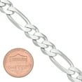 thumbnail image 2 of 8mm Solid .925 Sterling Silver Flat Figaro Chain Bracelet, 9 inches + Gift Box, 2 of 7