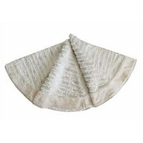 Fennco Styles Holiday Brushed Foil Print Faux Fur Christmas Tree Skirt