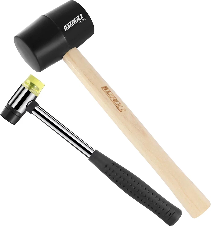VIVA - 2-Pack Rubber Mallet Hammer Set, 8Oz & 25Mm Small Rubber Mallet Hammer Tool, ...