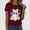 Wine, variant on Graphic Tees for Women Halloween Graphic Short Sleeve Tee for Women Casual Round Neck Top Ideal for Summer Parties and by Seasonal Festivities Black S