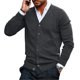 thumbnail image 3 of Cárdigan de hombre con cuello en V y sin cuello, chaqueta de punto, chaqueta de transición ligera, varios colores, 3 of 6