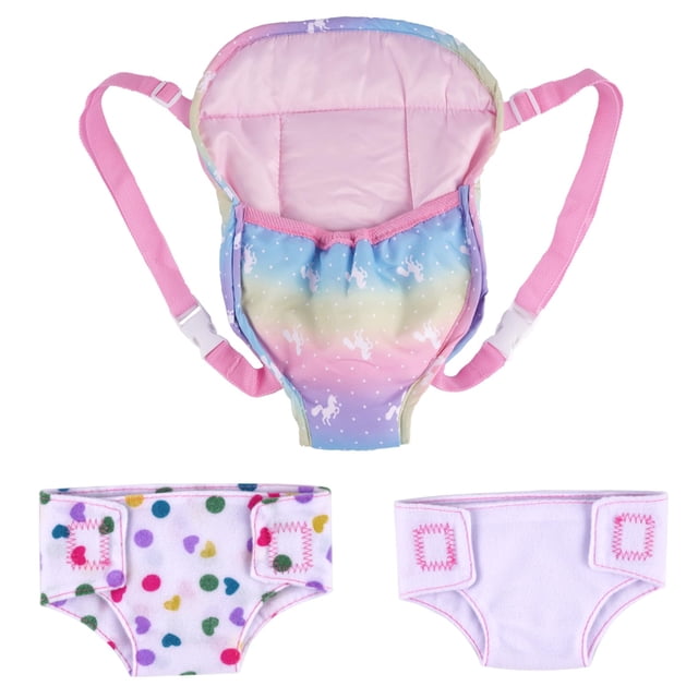 Portabuñecas BABESIDE con 2 pañales para muñecas de 30 a 45 cm