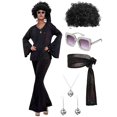 thumbnail image 1 of Set de disfraces Jexine para Halloween de los 70, Disco Party, para mujer, color negro, 1 of 7