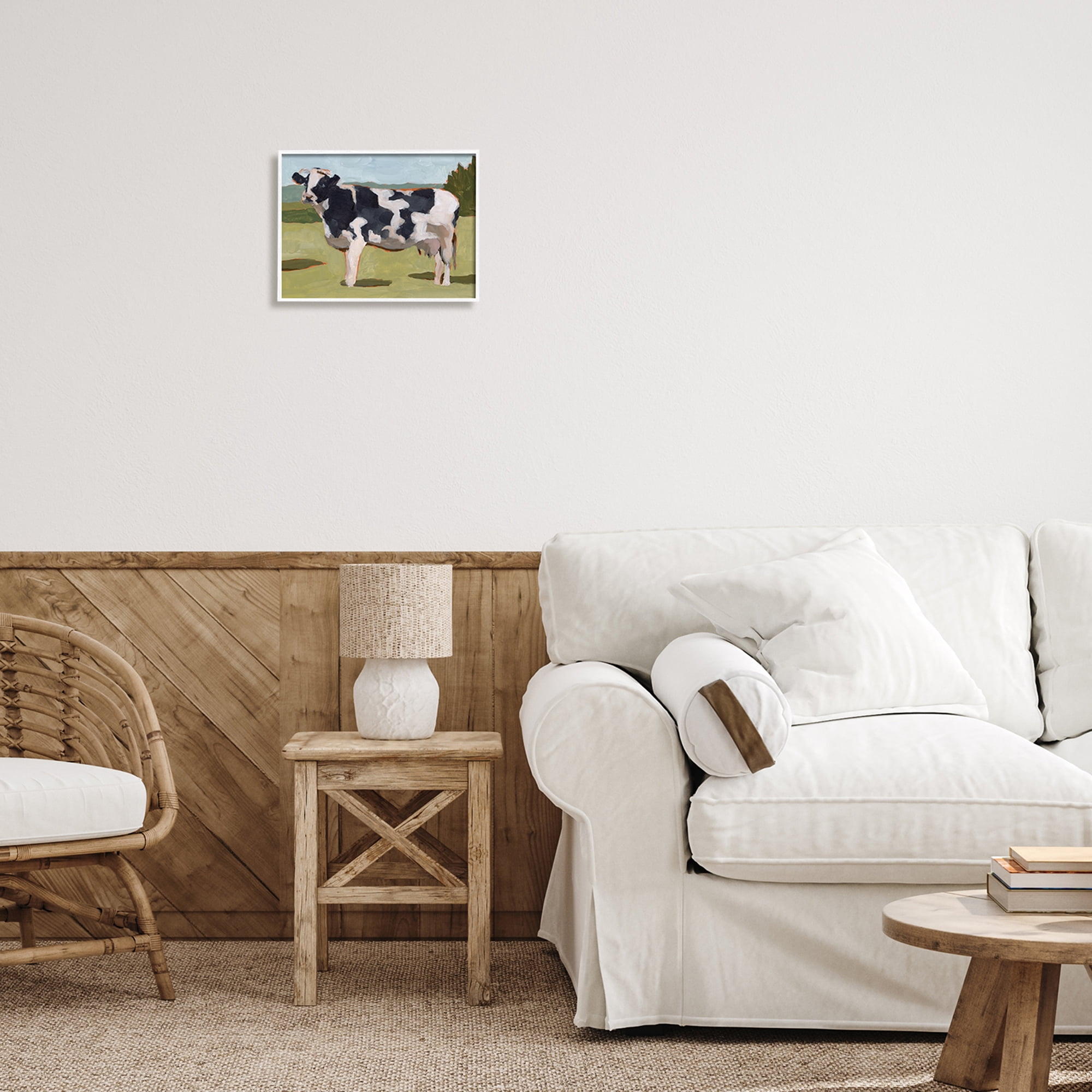 Stupell Industries Dairy Farm Cow Grazing Country Cattle Traditional Painting, 14 x 11, Design by Melissa Wang