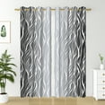 thumbnail image 6 of Nanqianyi Black and Grey Ombre Blackout Curtains 42" Wx96" L for Bedroom Living Room, Gradient Wavy Line Thermal Insulated Grommet Drapes 2 Panels, 6 of 11