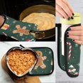 thumbnail image 5 of Yayeee Oven Mitts and Pot Holder Set of 4 Heat Resistant Kitchen Gloves Baking Hot Pad, Green Christmas Gingerbread, 5 of 5
